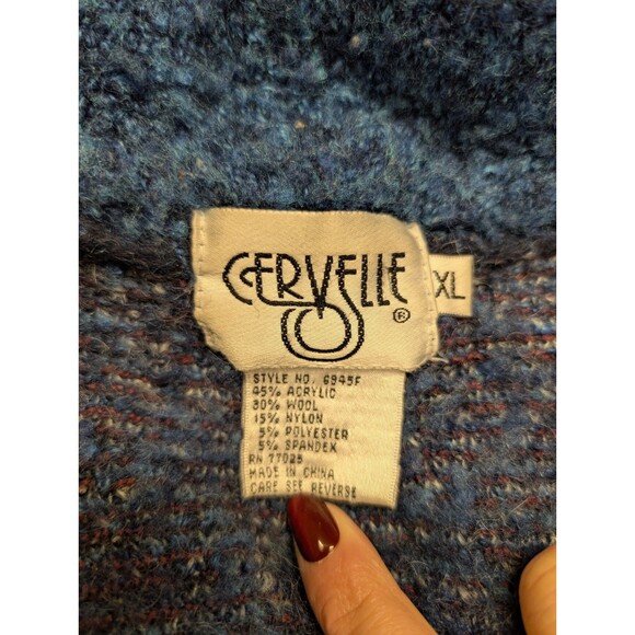 VTG Cervelle Cardigan Sweater Men's XL Thick Wool Blend Long Aztec Southwestern - Picture 4 of 13